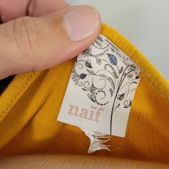 NAIF WOMENS  GOLDEN YELLOW SHORT SLEEVE TOP - Picture 11 of 11